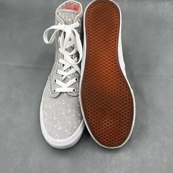 Vans Camden High-Top Gray White Canvas Dandelion Print Sneakers Size 7.5 - Picture 14 of 16